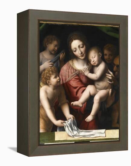 Le Sommeil de l'Enfant Jésus, ou la Vierge tenant l'Enfant Jésus endormi, a-Bernardino Luini-Framed Premier Image Canvas