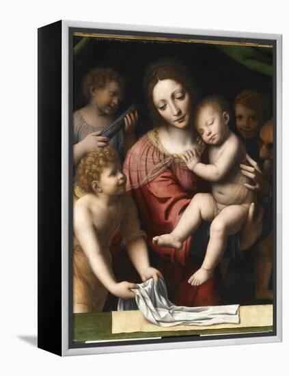 Le Sommeil de l'Enfant Jésus, ou la Vierge tenant l'Enfant Jésus endormi, a-Bernardino Luini-Framed Premier Image Canvas