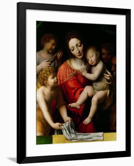 Le sommeil de lenfant Jesus-the sleep of the Child Jesus; prefiguration of the Passion-Bernardino Luini-Framed Giclee Print