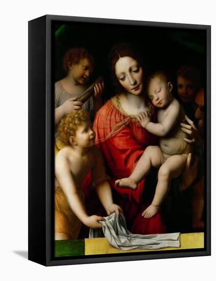 Le sommeil de lenfant Jesus-the sleep of the Child Jesus; prefiguration of the Passion-Bernardino Luini-Framed Premier Image Canvas