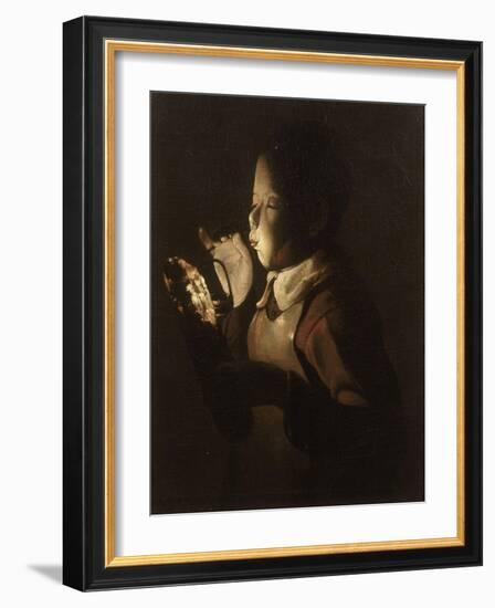 Le souffleur à la lampe-Georges de La Tour-Framed Giclee Print