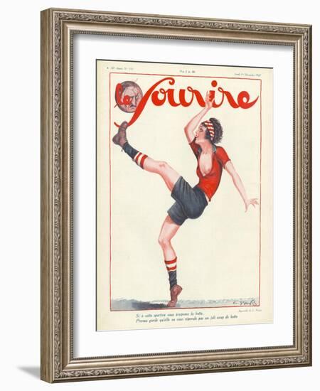 Le Sourire, Football Soccer Glamour Magazine, France, 1927-null-Framed Giclee Print