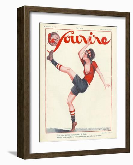 Le Sourire, Football Soccer Glamour Magazine, France, 1927-null-Framed Giclee Print