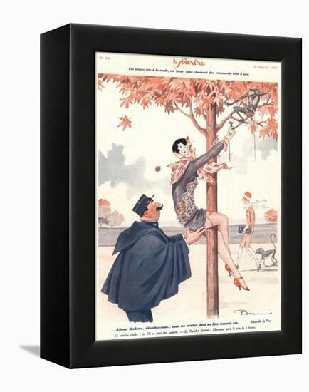 Le Sourire, Glamour Erotica Police Climbing Trees Magazine, France, 1920-null-Framed Premier Image Canvas