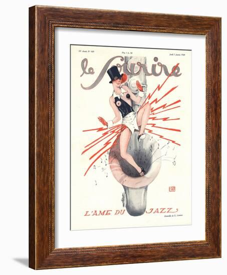 Le Sourire, Glamour Music Saxophones Erotica Magazine, France, 1920-null-Framed Premium Giclee Print