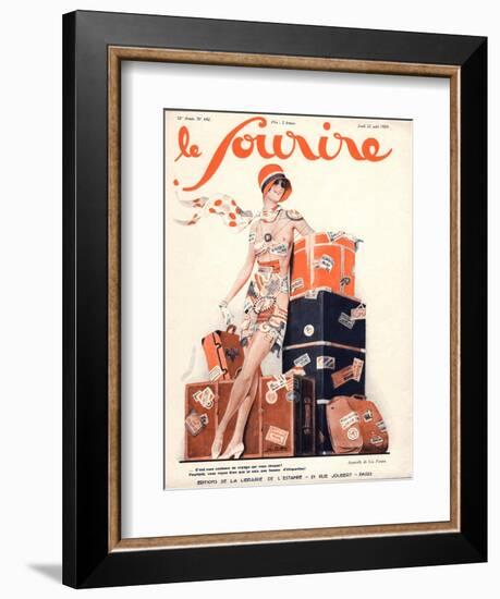 Le Sourire, Luggage Holiday Erotica Magazine, France, 1929-null-Framed Giclee Print