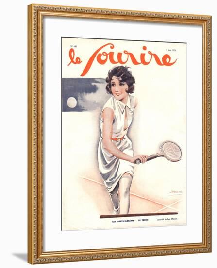 Le Sourire, Tennis Womens Magazine, France, 1930-null-Framed Giclee Print