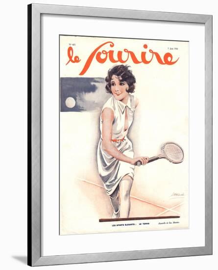 Le Sourire, Tennis Womens Magazine, France, 1930-null-Framed Giclee Print