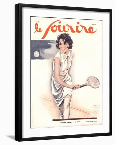 Le Sourire, Tennis Womens Magazine, France, 1930-null-Framed Giclee Print
