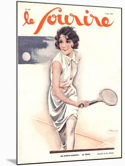 Le Sourire, Tennis Womens Magazine, France, 1930-null-Mounted Giclee Print