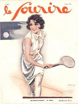 Le Sourire, Tennis Womens Magazine, France, 1930' Giclee Print | Art.com