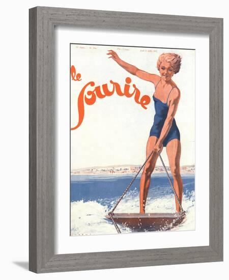 Le Sourire, Water Ski Magazine, France, 1932-null-Framed Giclee Print