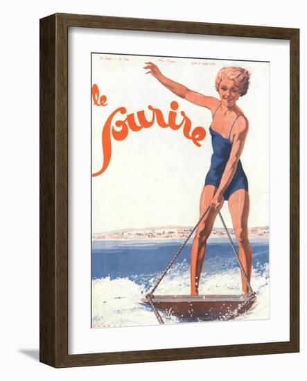 Le Sourire, Water Ski Magazine, France, 1932-null-Framed Giclee Print