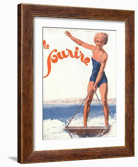 Le Sourire, Water Ski Magazine, France, 1932-null-Framed Giclee Print