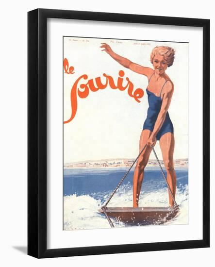 Le Sourire, Water Ski Magazine, France, 1932-null-Framed Giclee Print