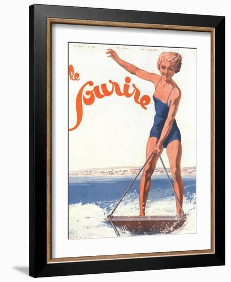 Le Sourire, Water Ski Magazine, France, 1932-null-Framed Giclee Print