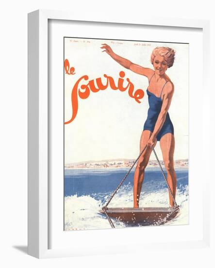Le Sourire, Water Ski Magazine, France, 1932-null-Framed Giclee Print
