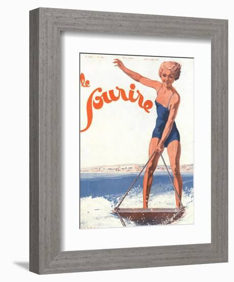 Le Sourire, Water Ski Magazine, France, 1932-null-Framed Giclee Print