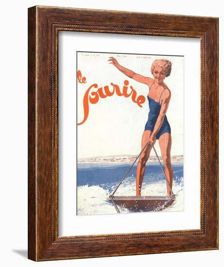 Le Sourire, Water Ski Magazine, France, 1932--Framed Giclee Print