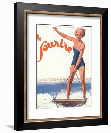 Le Sourire, Water Ski Magazine, France, 1932-null-Framed Giclee Print