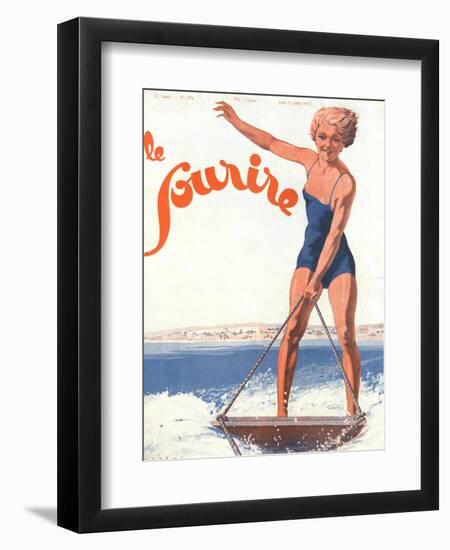 Le Sourire, Water Ski Magazine, France, 1932-null-Framed Giclee Print