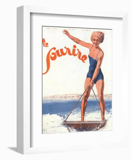 Le Sourire, Water Ski Magazine, France, 1932--Framed Giclee Print