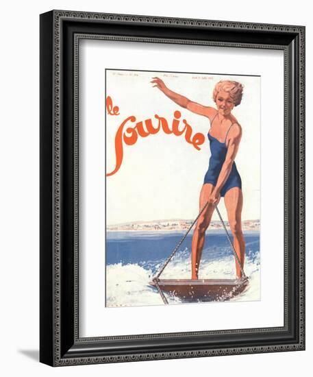 Le Sourire, Water Ski Magazine, France, 1932-null-Framed Giclee Print