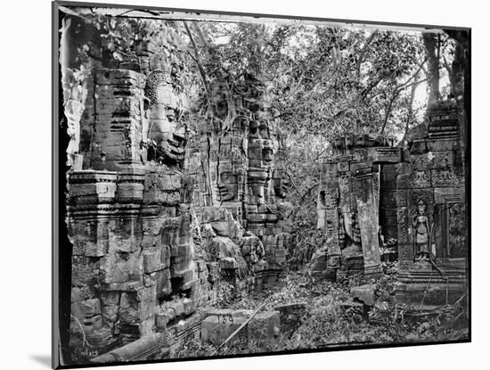 Le temple du Bayon, côté oriental du troisième étage vu depuis le nord, 1866 ou 1873?-Emile Gsell-Mounted Giclee Print