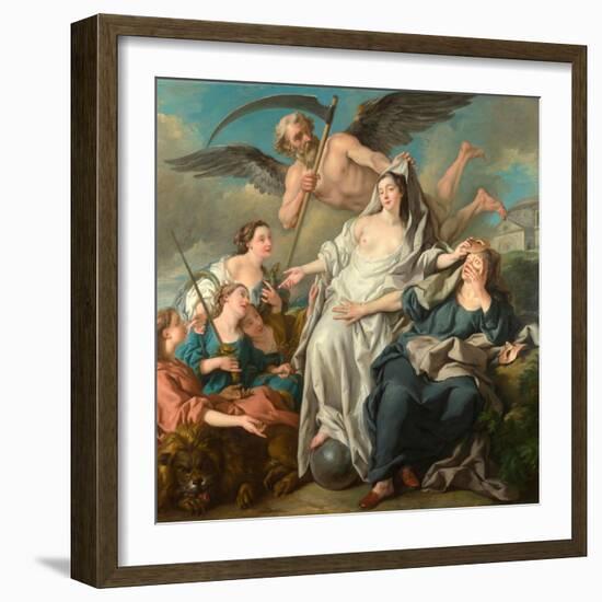 Le Temps Devoilant La Verite  Peinture De Jean-Francois De Troy (1679-1752) 1733 Dim 203X208 Cm Na-Jean Francois de Troy-Framed Giclee Print