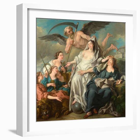 Le Temps Devoilant La Verite  Peinture De Jean-Francois De Troy (1679-1752) 1733 Dim 203X208 Cm Na-Jean Francois de Troy-Framed Giclee Print