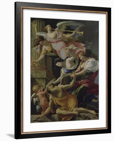 Le Temps vaincu par l'Amour, l'Espérance et la renommée-Simon Vouet-Framed Giclee Print