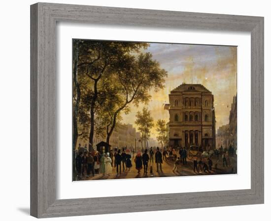 Le théâtre de l'Ambigu Comique et le boulevard Saint-Martin-Giuseppe Canella-Framed Giclee Print