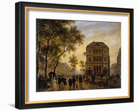 Le théâtre de l'Ambigu Comique et le boulevard Saint-Martin-Giuseppe Canella-Framed Giclee Print