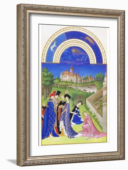 Le Tres Riches Heures Du Duc De Berry - April-Paul Herman & Jean Limbourg-Framed Art Print