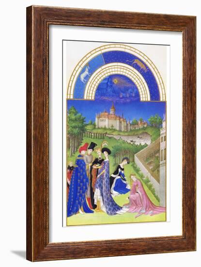 Le Tres Riches Heures Du Duc De Berry - April-Paul Herman & Jean Limbourg-Framed Art Print