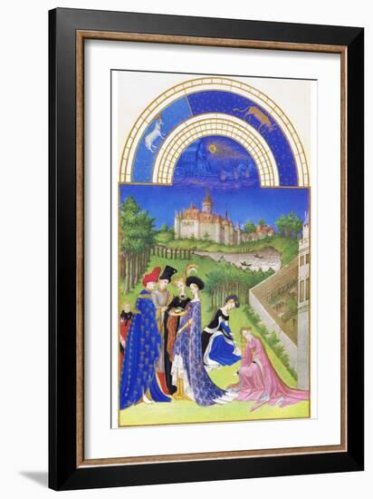 Le Tres Riches Heures Du Duc De Berry - April-Paul Herman & Jean Limbourg-Framed Art Print