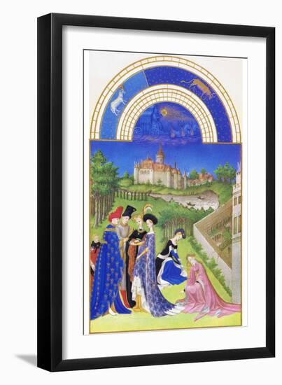 Le Tres Riches Heures Du Duc De Berry - April-Paul Herman & Jean Limbourg-Framed Art Print