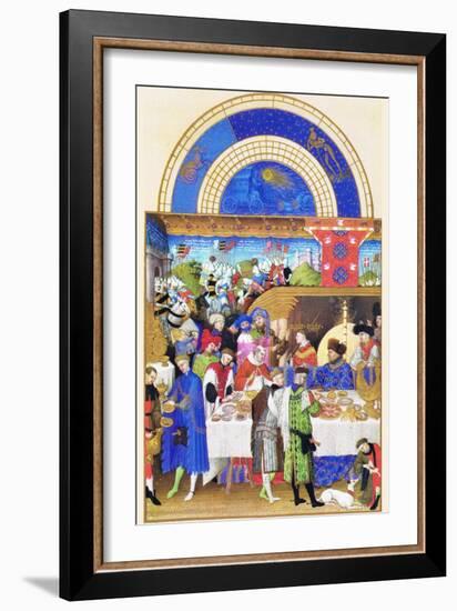 Le Tres Riches Heures Du Duc De Berry - January-Paul Herman & Jean Limbourg-Framed Art Print