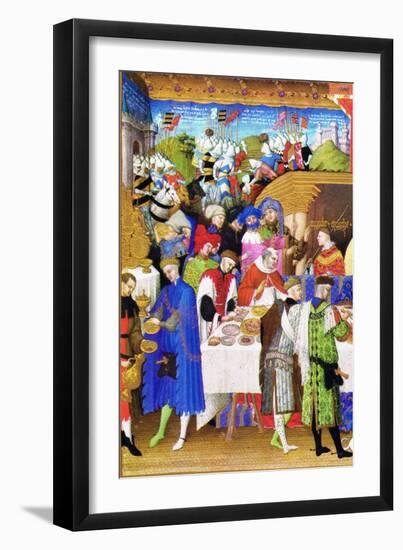 Le Tres Riches Heures Du Duc De Berry - January-Paul Herman & Jean Limbourg-Framed Art Print