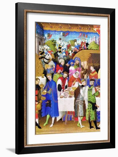 Le Tres Riches Heures Du Duc De Berry - January-Paul Herman & Jean Limbourg-Framed Art Print