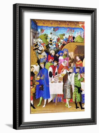 Le Tres Riches Heures Du Duc De Berry - January-Paul Herman & Jean Limbourg-Framed Art Print