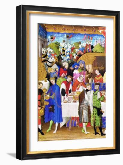 Le Tres Riches Heures Du Duc De Berry - January-Paul Herman & Jean Limbourg-Framed Art Print