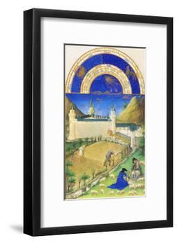 Le Tres Riches Heures Du Duc De Berry - July-Paul Herman & Jean Limbourg-Framed Art Print