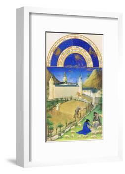 Le Tres Riches Heures Du Duc De Berry - July-Paul Herman & Jean Limbourg-Framed Art Print