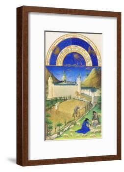 Le Tres Riches Heures Du Duc De Berry - July-Paul Herman & Jean Limbourg-Framed Art Print