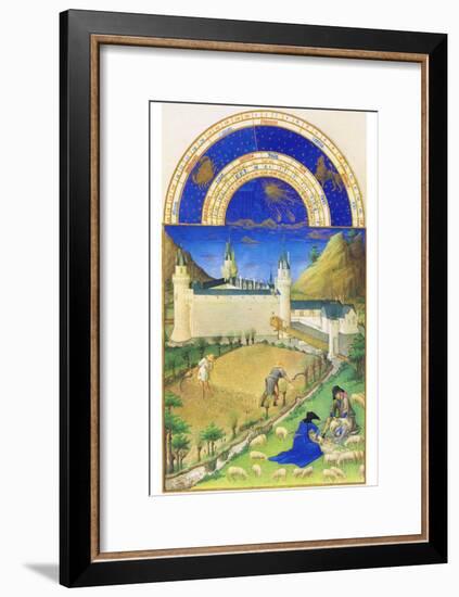 Le Tres Riches Heures Du Duc De Berry - July-Paul Herman & Jean Limbourg-Framed Art Print