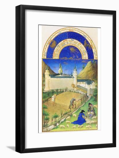 Le Tres Riches Heures Du Duc De Berry - July-Paul Herman & Jean Limbourg-Framed Art Print