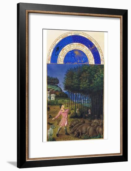 Le Tres Riches Heures Du Duc De Berry - November-Paul Herman & Jean Limbourg-Framed Art Print