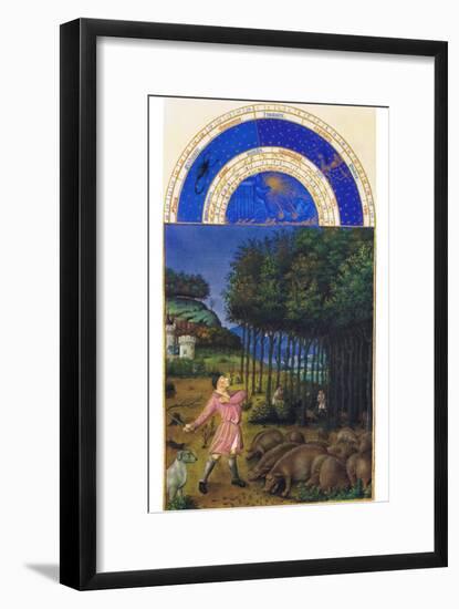 Le Tres Riches Heures Du Duc De Berry - November-Paul Herman & Jean Limbourg-Framed Art Print