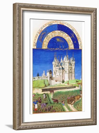 Le Tres Riches Heures Du Duc De Berry - September-Paul Herman & Jean Limbourg-Framed Art Print